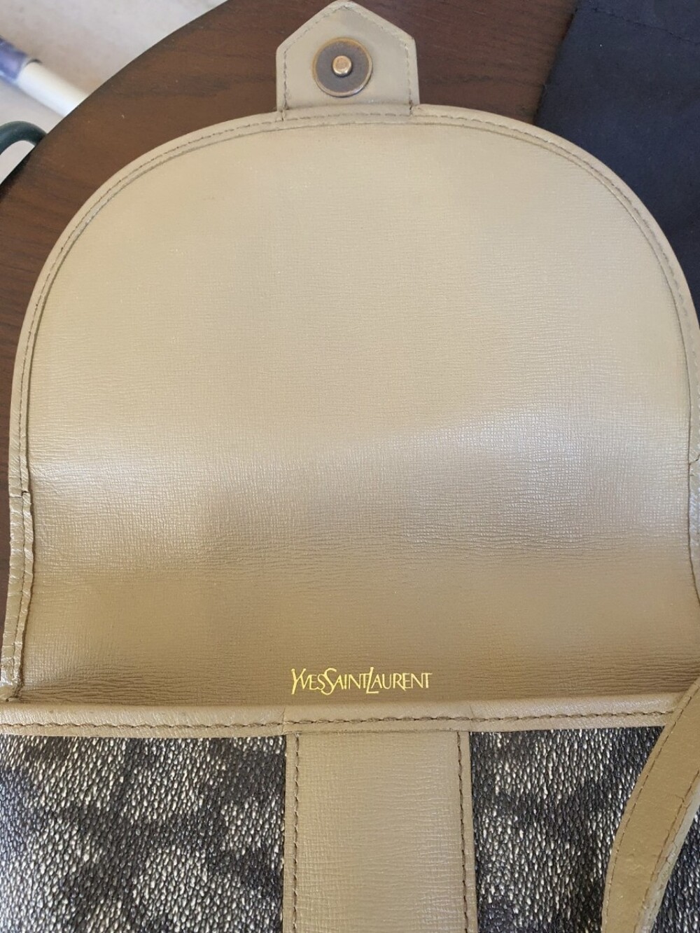 Yves Saint Laurent Flap Giraffe Prnt Coated Canvas/Tan Leather YSL Crossbody Bag - Picture 2 of 11